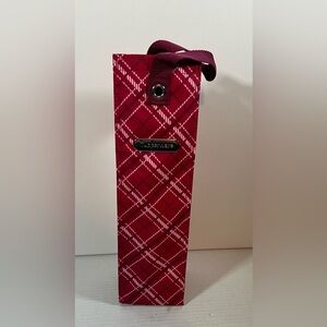 New Tupperware Insulated Wine Cooler Holiday Wine Tote Red Plaid 14 1/2" Tall